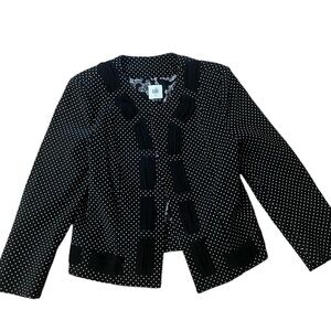 CAbi Style 5156 Seaside Chic Black Dotted Cropped Jacket Women’s Size 4